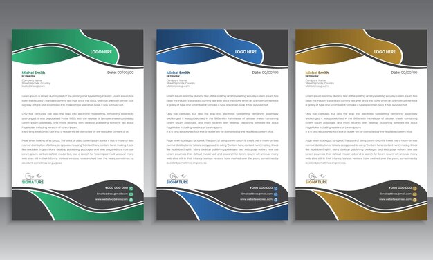Diseño de membrete moderno para empresas anuncia conjuntos de diseño Diseño creativo de membrete