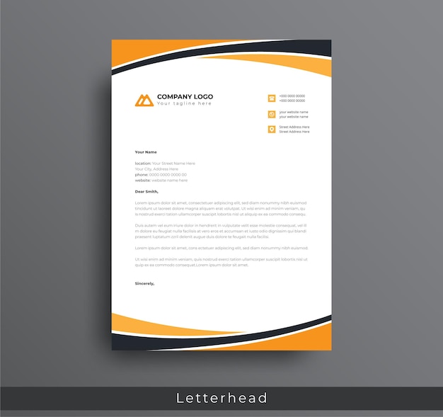 Diseño de membrete profesional empresa creativa corporativa moderna plantilla de diseño de membrete limpio A4