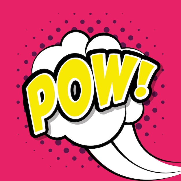 Diseño de mensaje retro, estilo pop art, colores vibrantes