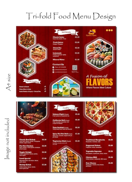 Diseño del menú de alimentos triples