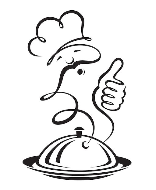 diseño de menú con chef y plato