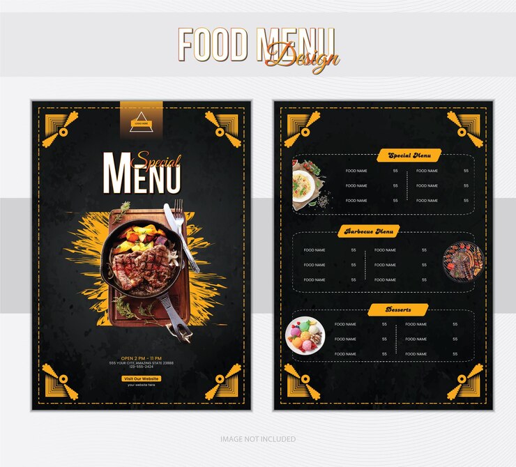 Diseño de menú de comida Burger Menú vectorial de restaurante