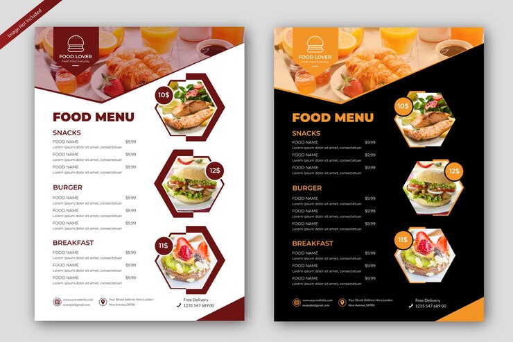 Diseño de menú comida china.