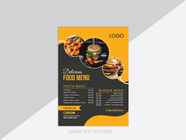 diseño de menú de comida