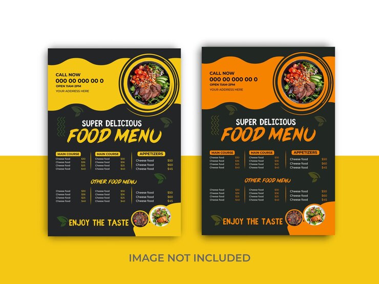 diseño de menú de comida