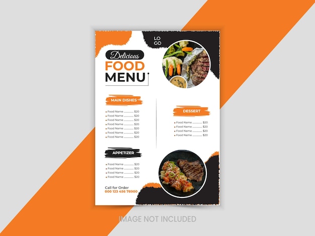 Diseño de menú de comida.