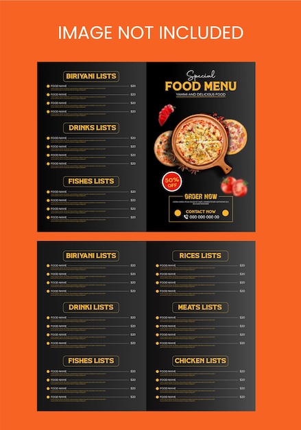 Diseño de menú de comida