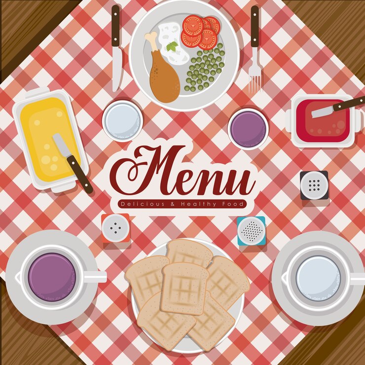 Vector diseño de menú y comida