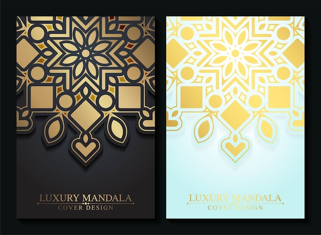 Diseño de menú de mandala premium de lujo