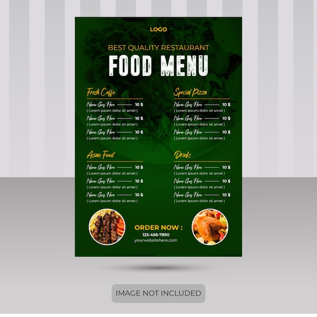 Diseño de menú de restaurante con plantilla de póster de descuento