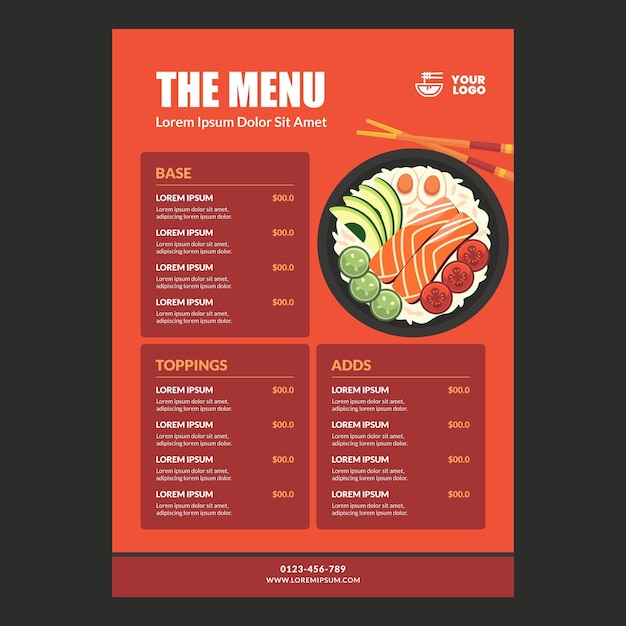 Diseño de menú de restaurante