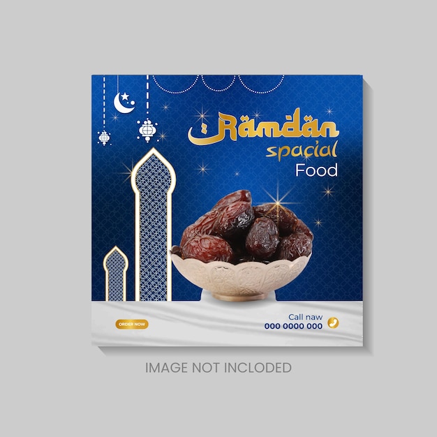 Diseño de menús de comida de Ramadán
