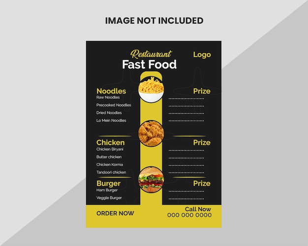 Diseño de menús de restaurantes de comida rápida