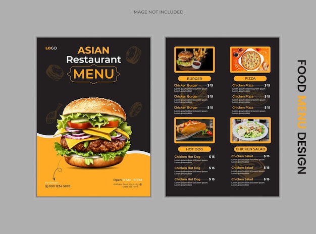 Diseño de menús de restaurantes con plantillas vectoriales
