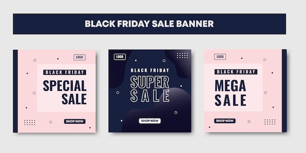 Diseño de mercado de moda de banner de publicación de venta de viernes negro