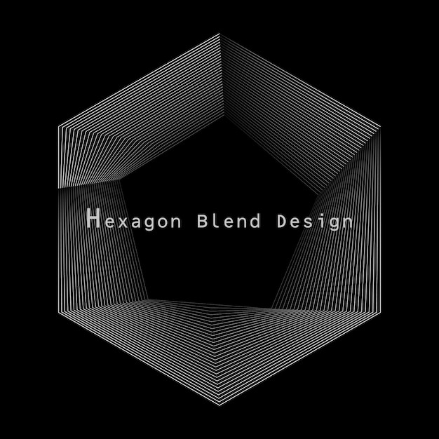 Vector diseño de mezcla hexagonal en fondo oscuro para decorar