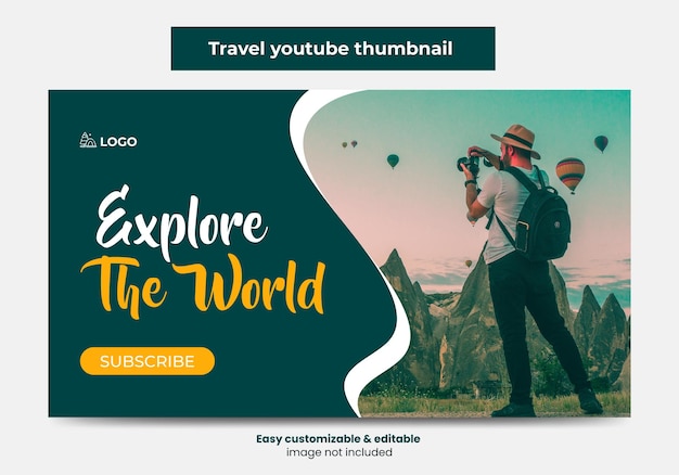 Diseño de miniaturas de youtube para agencias de viajes y banner web Miniatura de video del servicio de marketing turístico