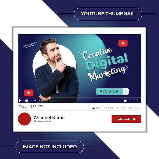 Diseño de miniaturas de YouTube con color de gradiente