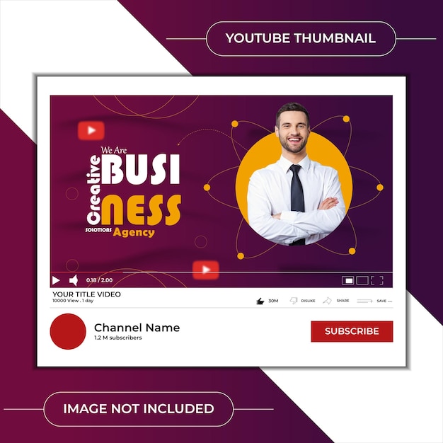 Diseño de miniaturas de YouTube para negocios con color de gradiente