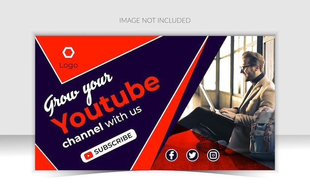Diseño de miniaturas de YouTube vectorial gratuito y moderno Diseño de portadas de redes sociales de YouTube modernas