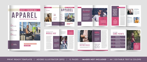Vector diseño minimal fashion magazine o lookbook editorial o portafolio moda y multipropósito