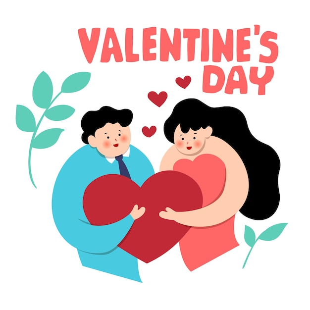 Diseño de minimalismo de estilo de san valentín ilustración vectorial