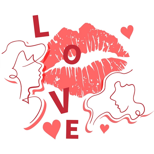 Diseño de minimalismo de estilo de San Valentín Ilustración vectorial