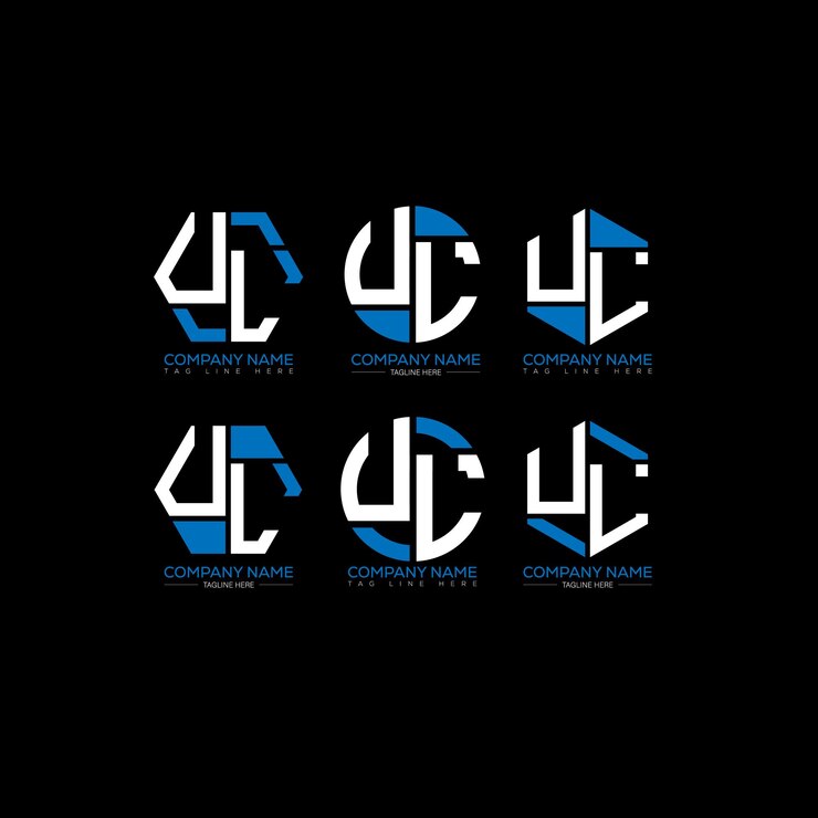 Vector el diseño minimalista y clásico del conjunto de logotipos ul monograma polígono y vector de forma circular ul único