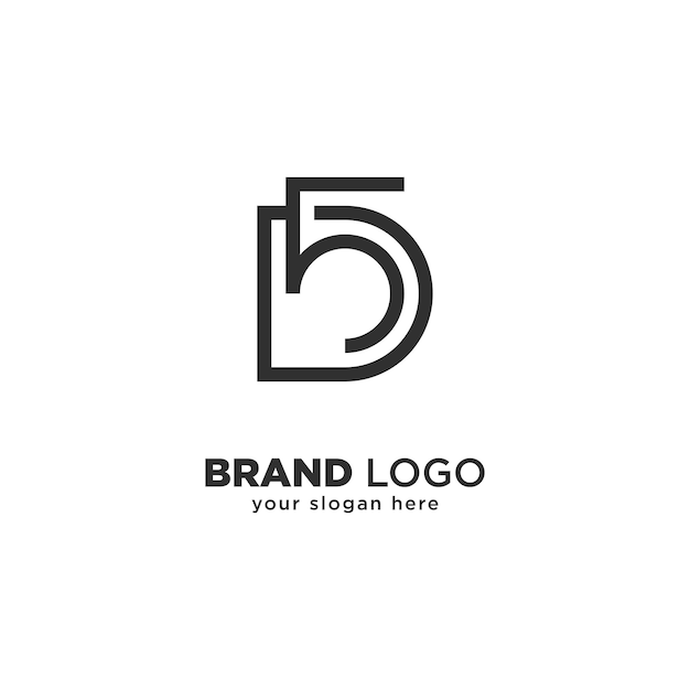 Diseño minimalista de combinaciones de letras únicas para el logotipo 5D