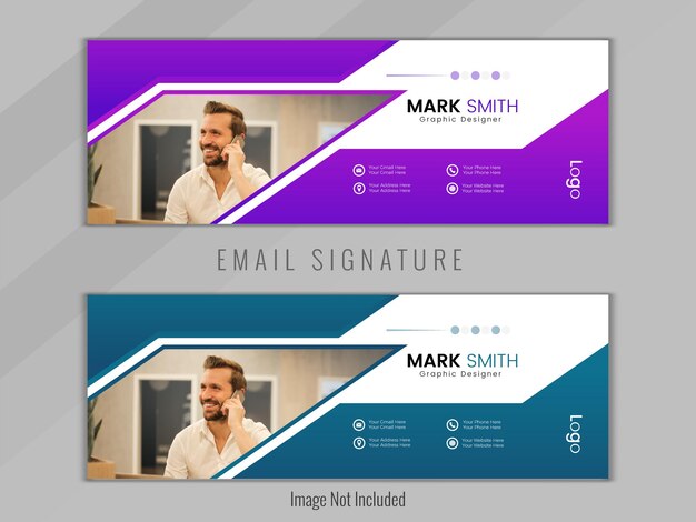 Diseño minimalista creativo y nuevo con fondo blanco Diseño de firma de correo electrónico de negocios