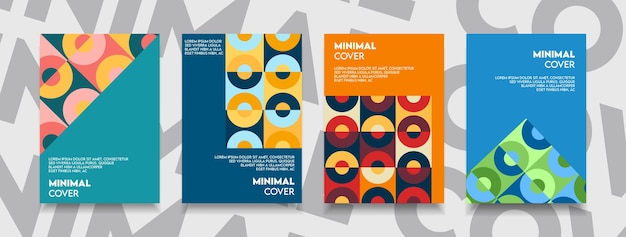 Diseño minimalista de cubierta colorida y fondo de estilo moderno abstracto de póster