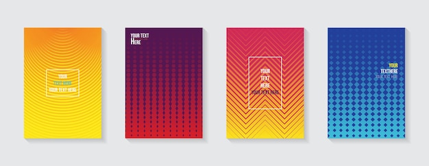 Diseño minimalista de la cubierta moderna gradientes coloridos dinámicos patrones geométricos futuros