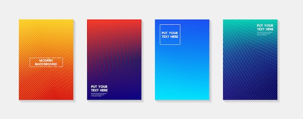 Diseño minimalista de la cubierta moderna Gradientes coloridos dinámicos Patrones geométricos futuros