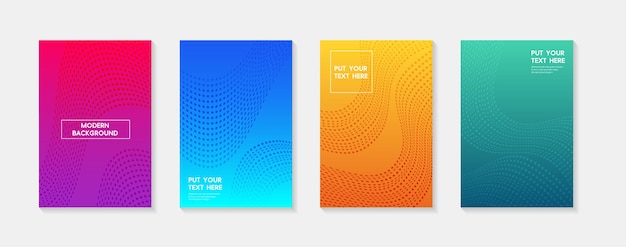 Diseño minimalista de la cubierta moderna Gradientes coloridos dinámicos Patrones geométricos futuros