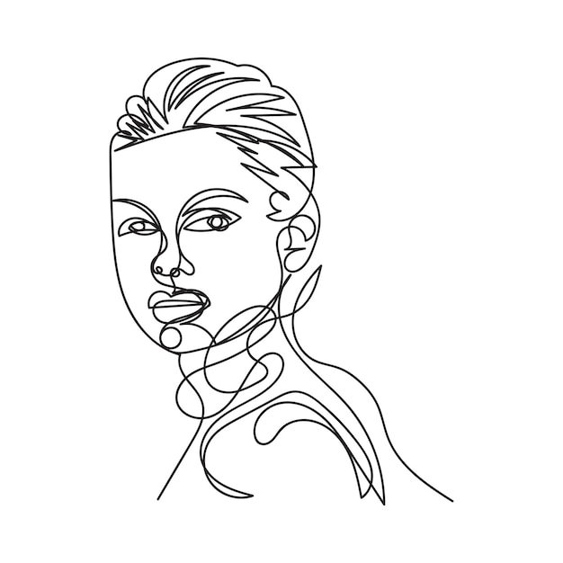 Diseño minimalista femenino dibujado a mano estilo de dibujo de una línea arte de dibujo continuo