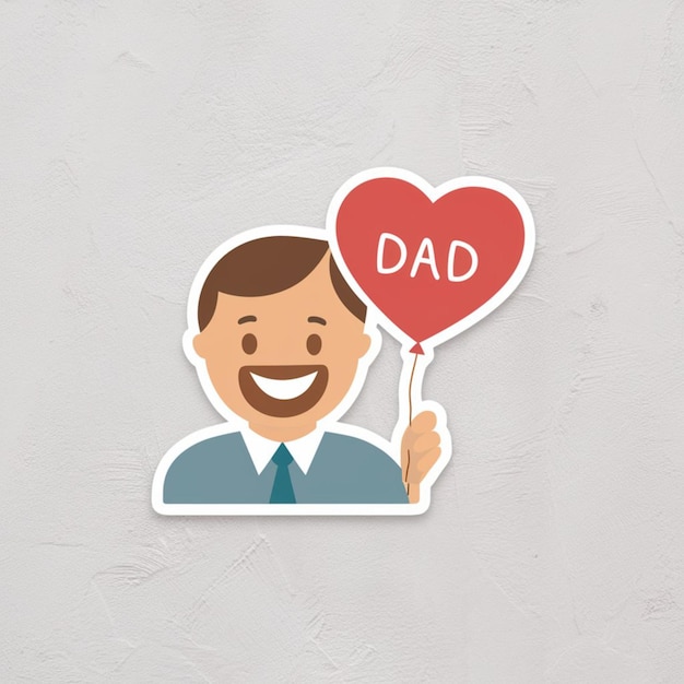 Vector un diseño minimalista con una figura de pegatina de padre