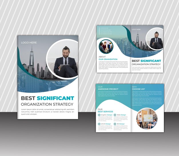 Diseño minimalista de folleto de negocios profesional y creativo de vector