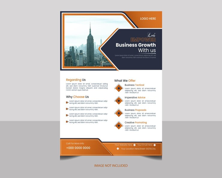 Diseño minimalista de folletos de servicios corporativos