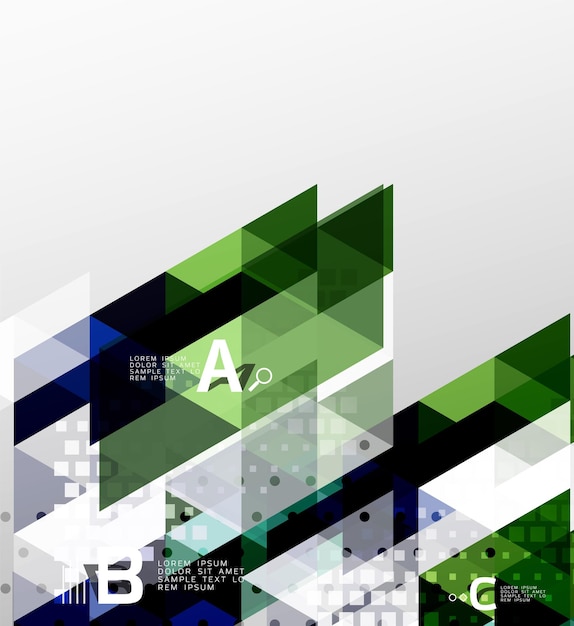 Diseño minimalista de fondo abstracto geométrico vectorial con texto de opción