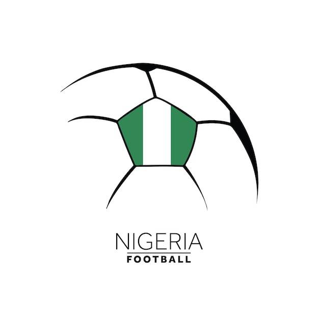 Diseño minimalista de fútbol con bandera de Nigeria