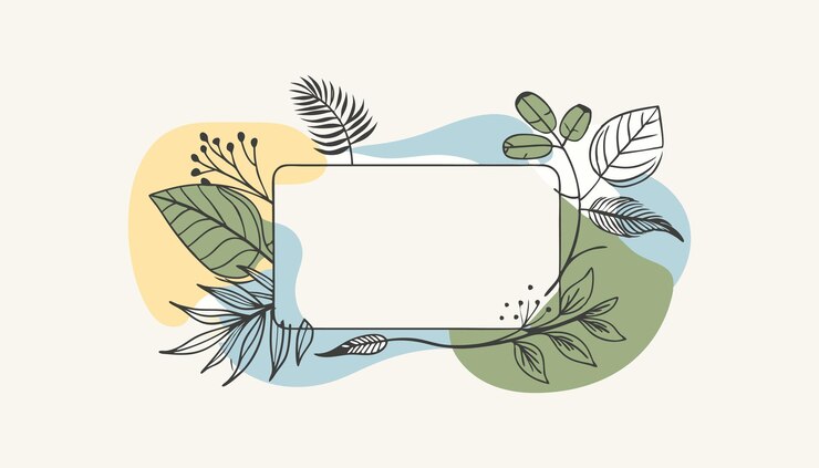 Diseño minimalista de hojas en ilustración de fondo abstracta