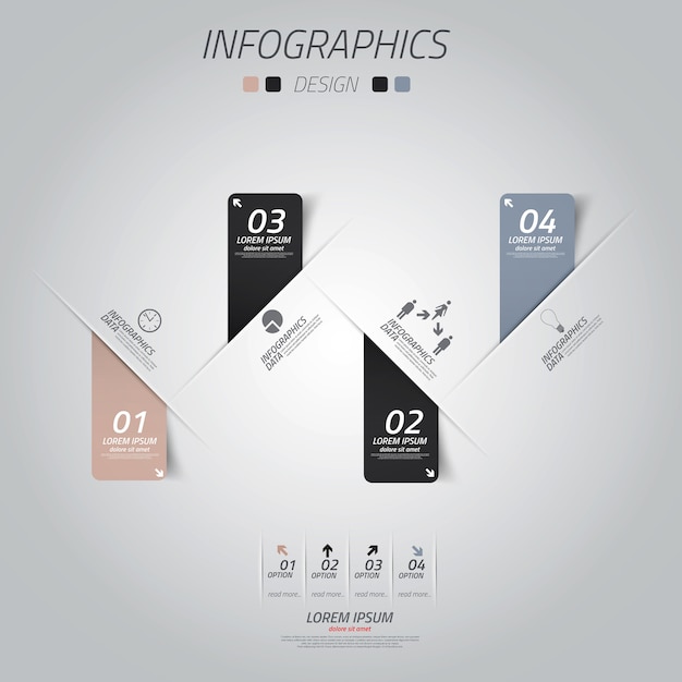 Diseño minimalista de infografías.