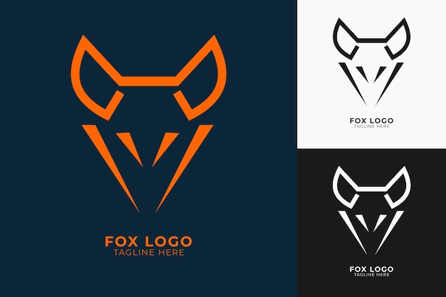 Diseño minimalista del logo de Fox. diseño de logotipo de zorro de cabeza único de forma moderna