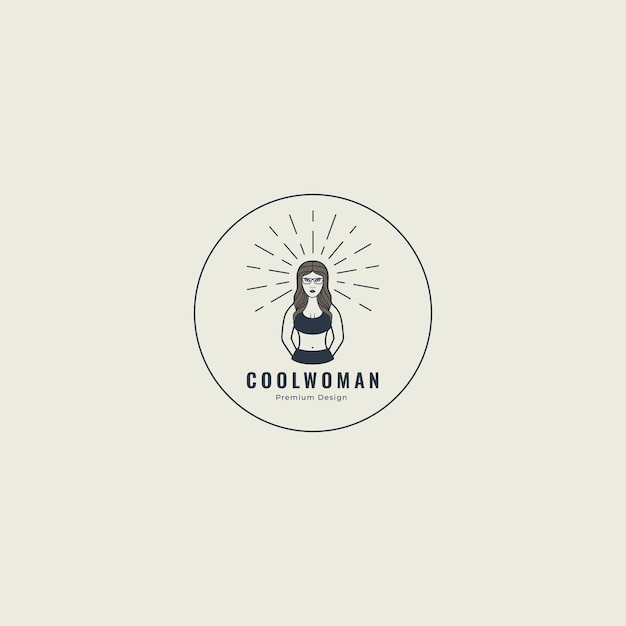 Diseño minimalista de logotipo de belleza de mujer.