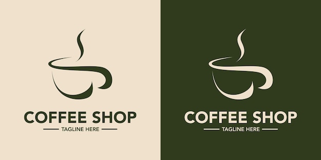 Diseño minimalista del logotipo de la cafetería