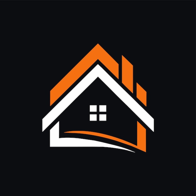 Vector diseño minimalista del logotipo de la casa en negro y naranja sobre fondo blanco un diseño minimalista inspirado en las líneas y formas limpias de una pedicura