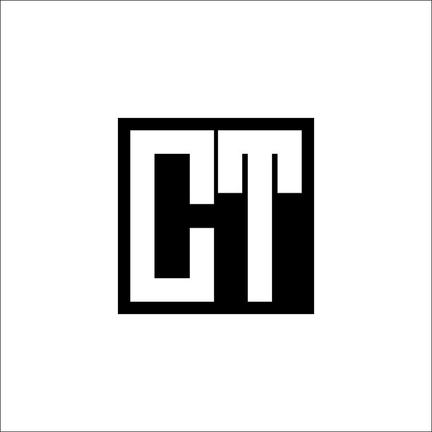 El diseño minimalista del logotipo de combinación de letras CT moderno