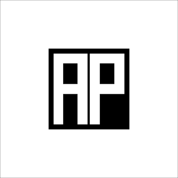 El diseño minimalista del logotipo de la combinación de letras moderna de AP