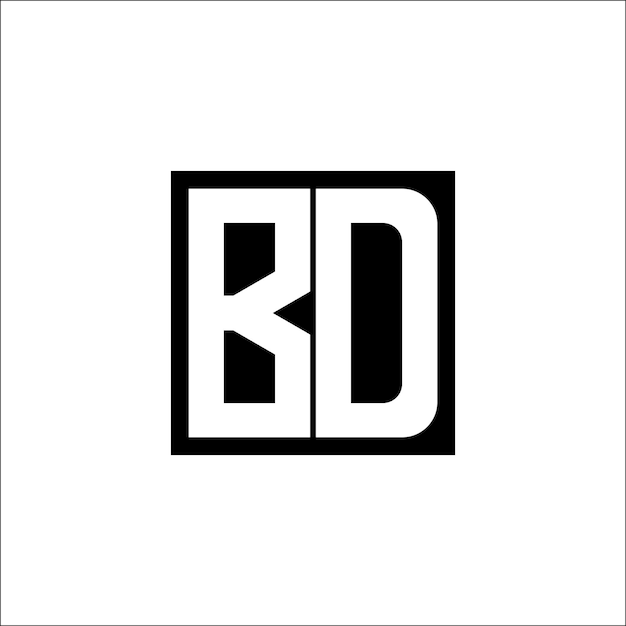 Diseño minimalista del logotipo de la combinación de letras moderna de BD