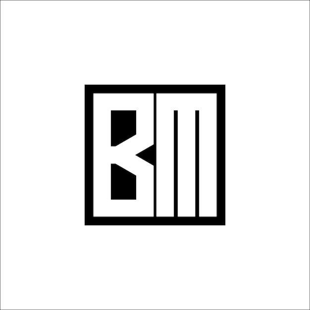El diseño minimalista del logotipo de la combinación de letras moderna de BM